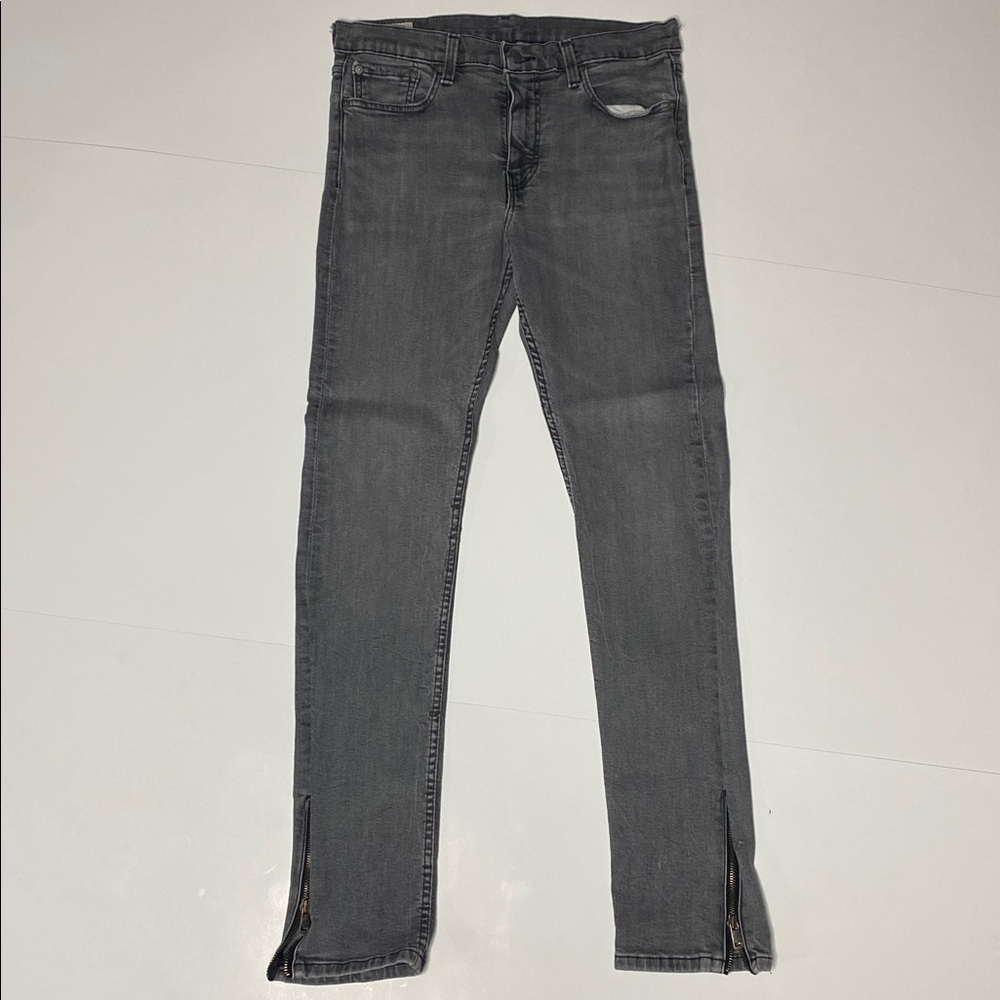 Levi's Lot 510 Grey Ankle Zip Denim Skinny’s - Picture 5 of 13
